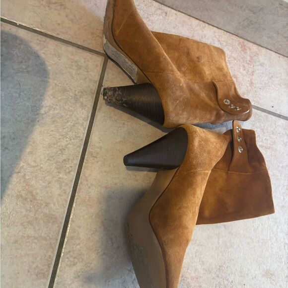 Isabel Marant Ankle Boots Lystal Cognac cowboy heels ankle shoes buckle booties - Picture 6 of 8